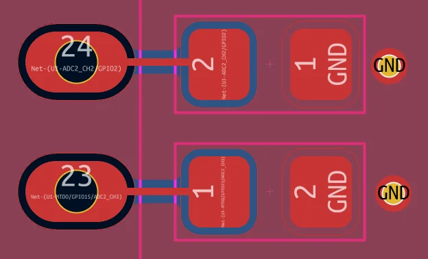 Thermal relief pads on ground connections