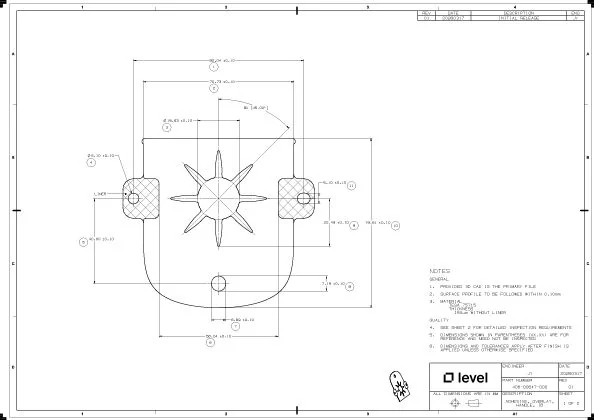 Drawing of an adhesive die-cut