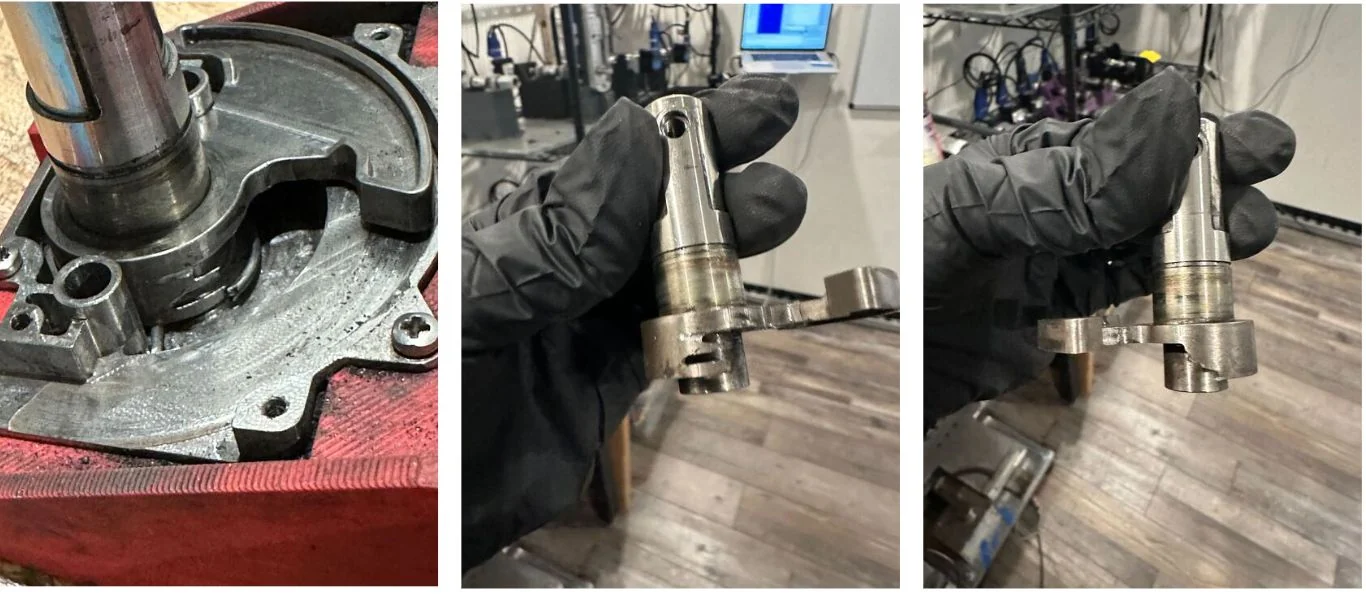 Photos of a subassembly failure found during cycle testing