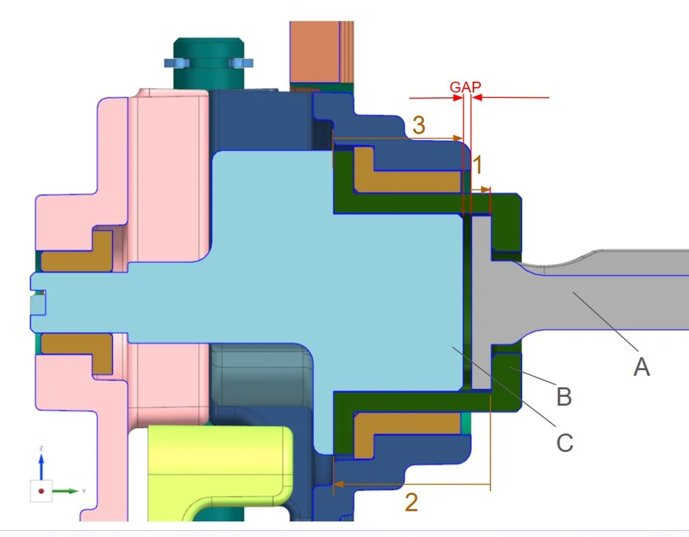 Tolerance stack-up cross-section