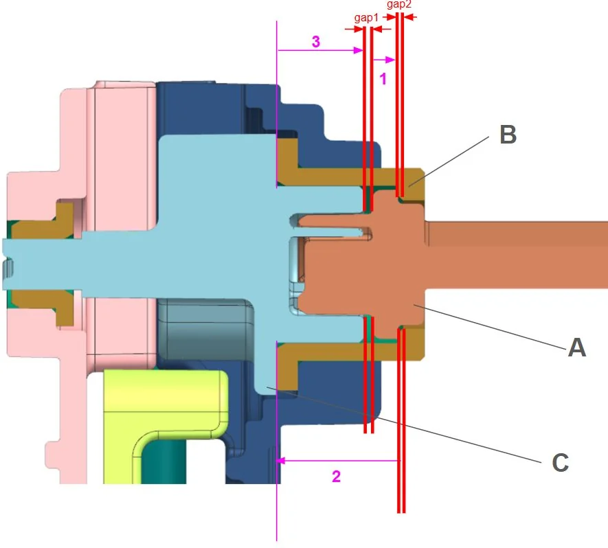 Tolerance stack-up cross-section